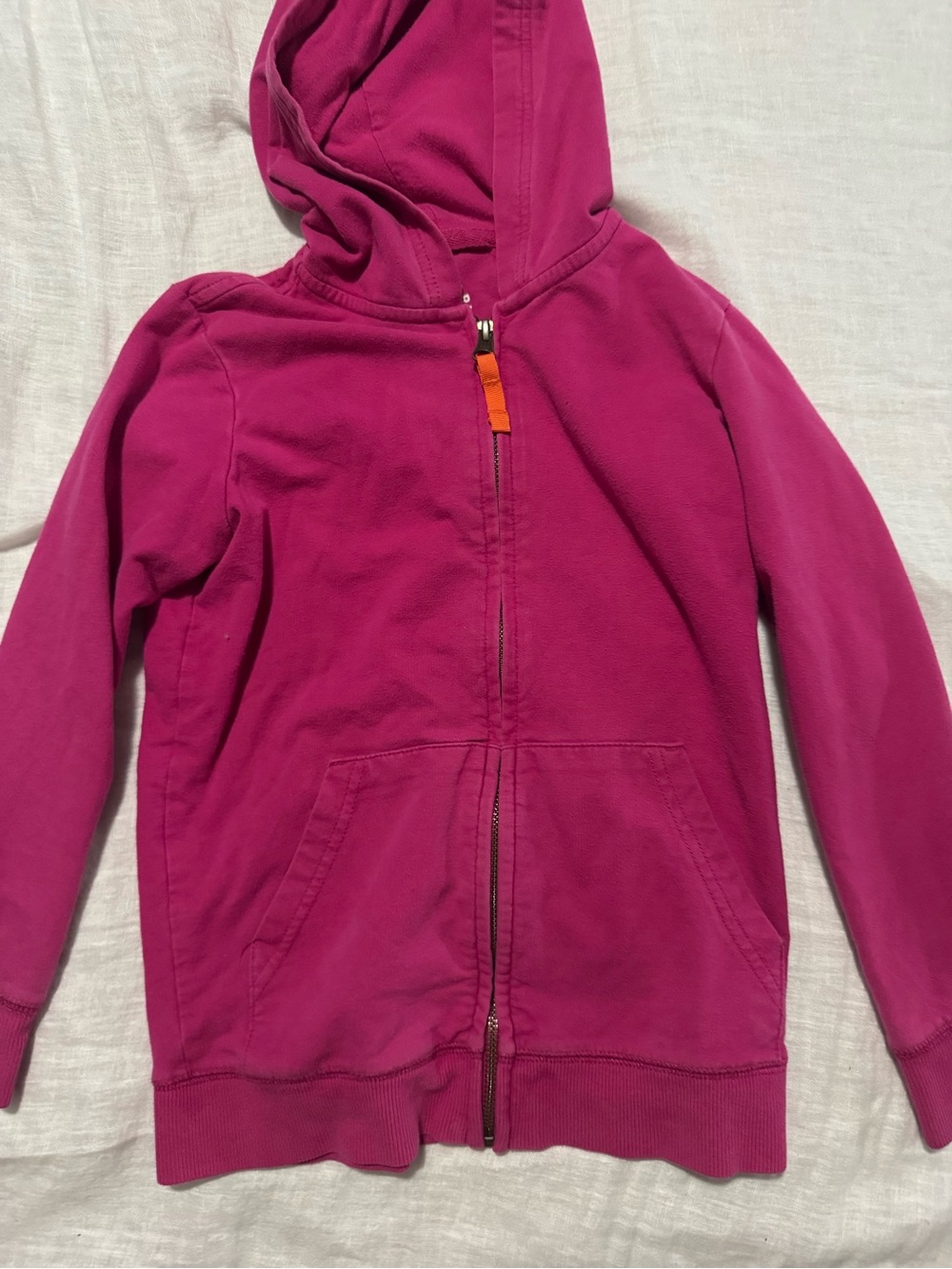 Primary Fuchsia Hooded Zip-Up Sweatshirt